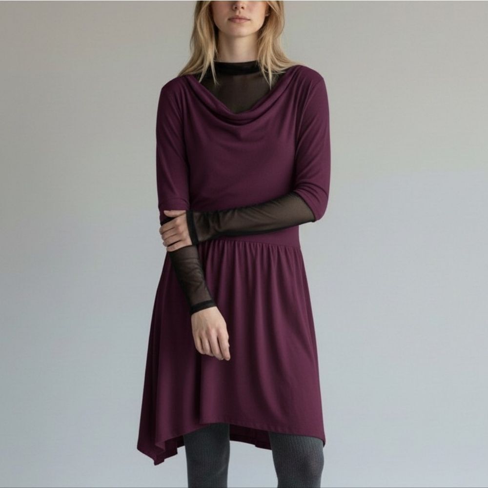 Nicole Bridger Vancouver Mulberry Asymmetrical Jersey Slow Fashion Dress